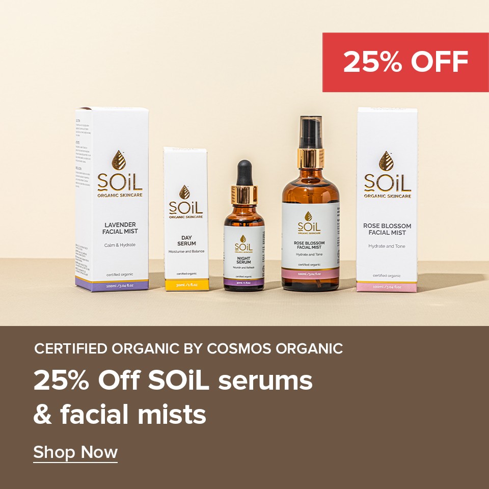 25% Off Soil Serums and Facial Mists