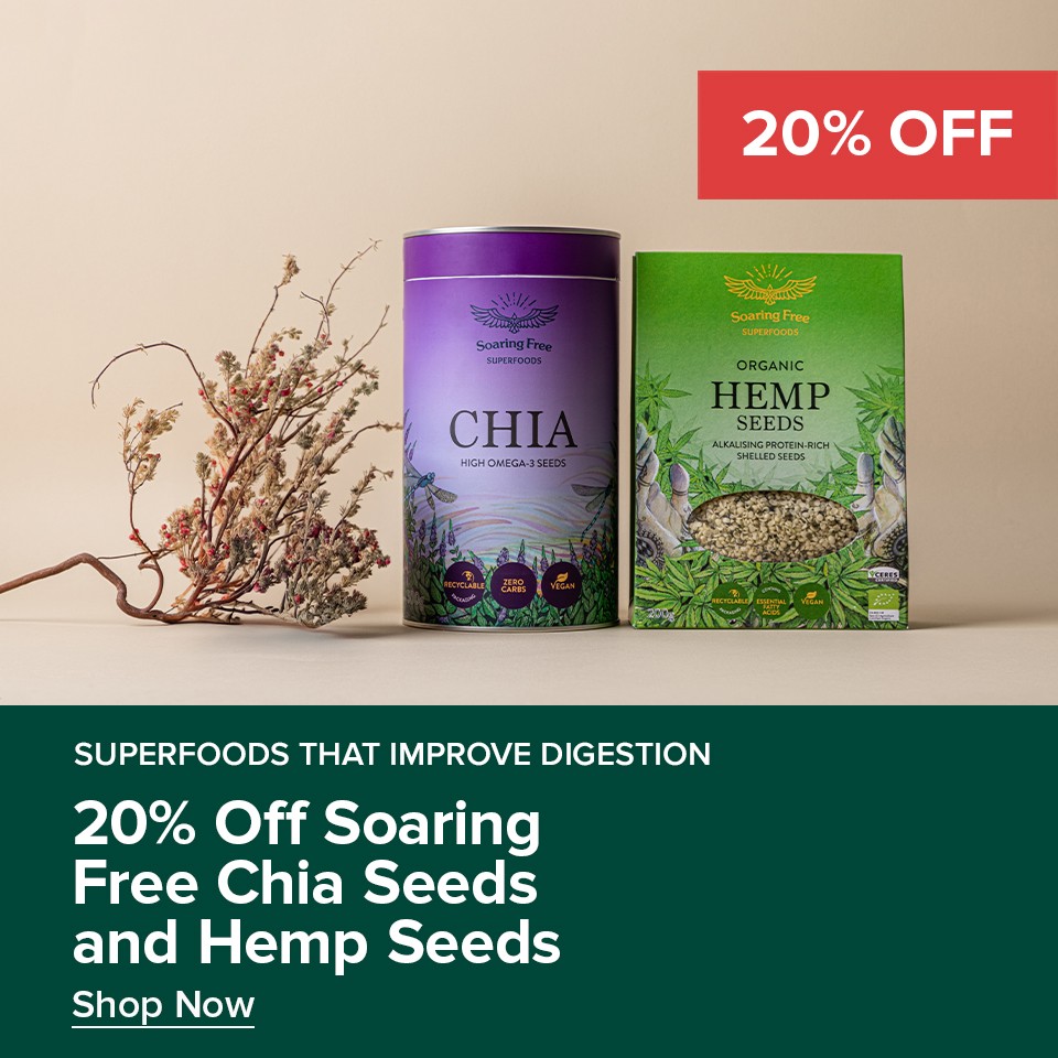 20% Off Soaring Free Chia & Hemp Seeds