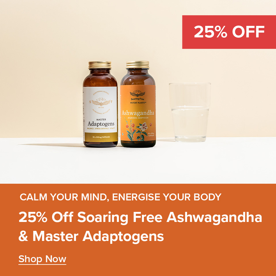 25% Off Soaring Free Ashwagandha & Master Adaptogens