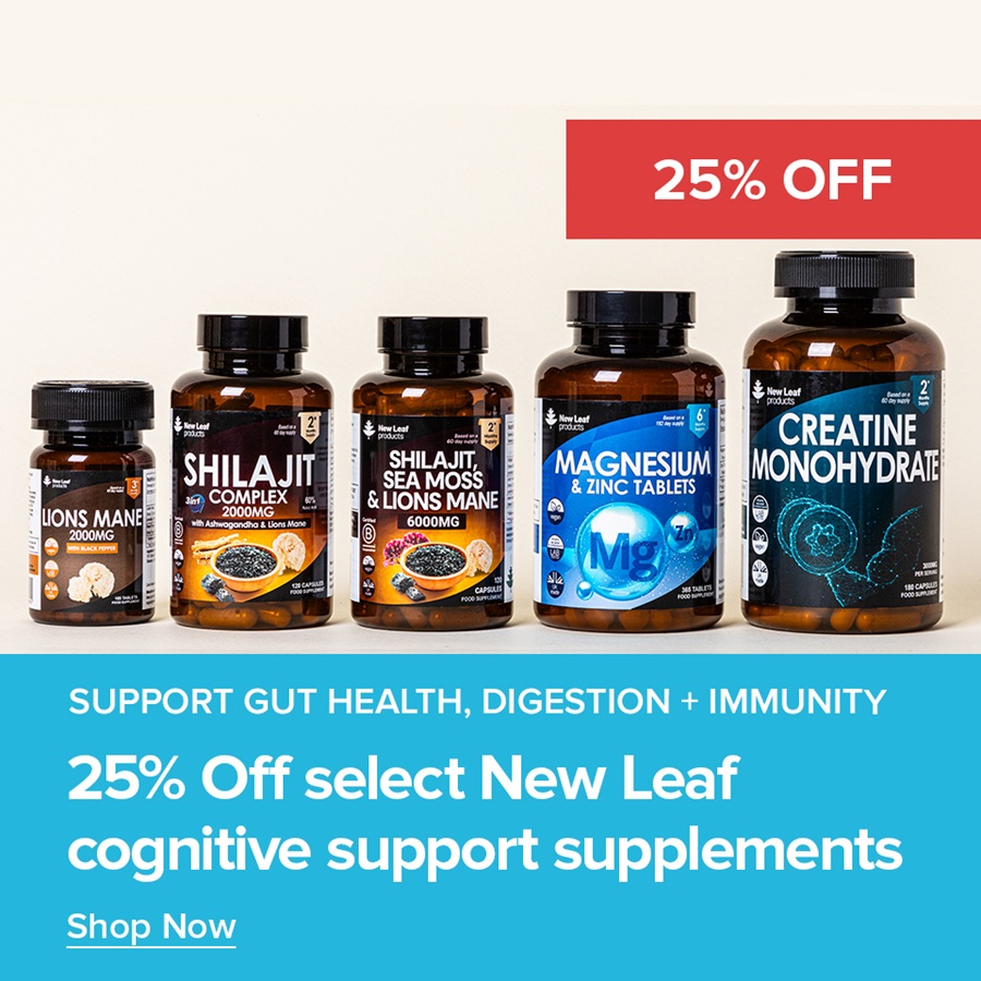 25% Off Select New Leaf Cognitive Support Supplements
