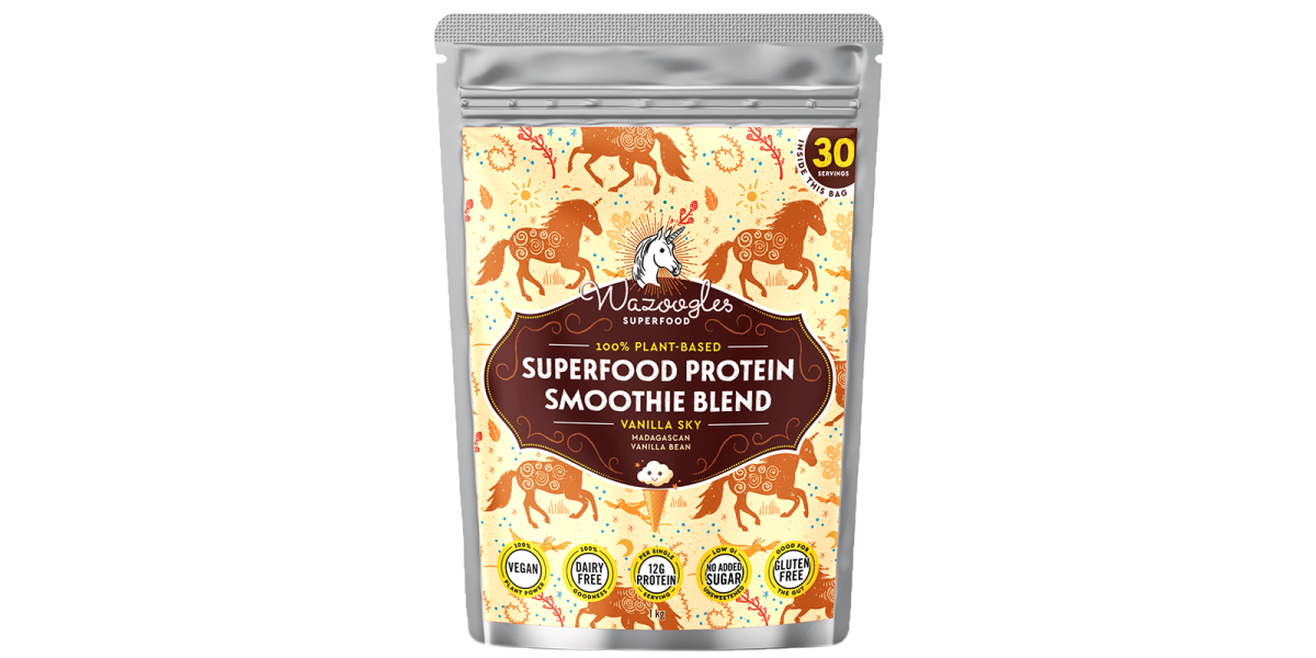 Buy Wazoogles Vanilla Sky Superfoods Protein Shake 1kg Online