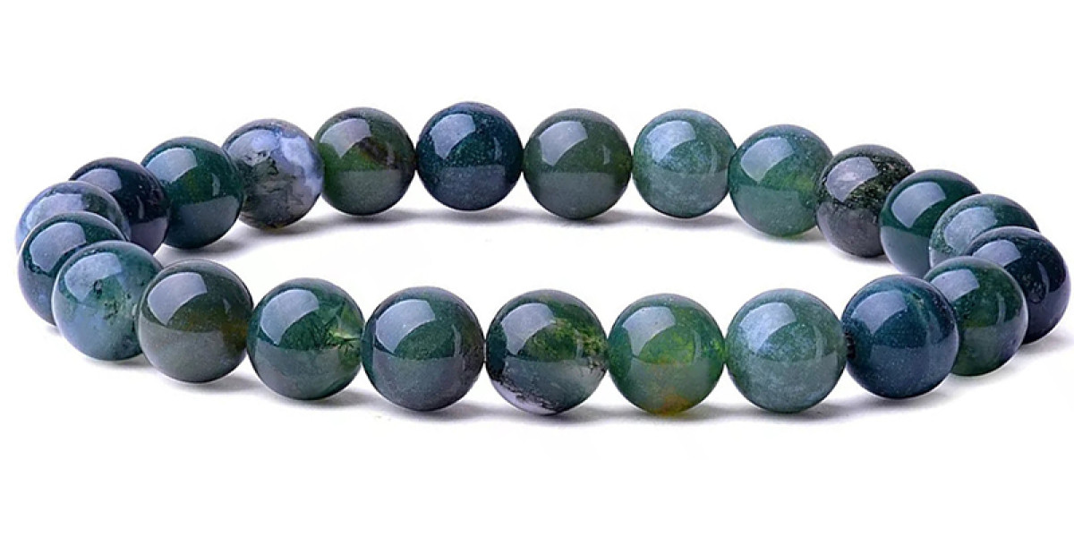 Buy The Great Living Co Green Moss Agate Bracelet Online