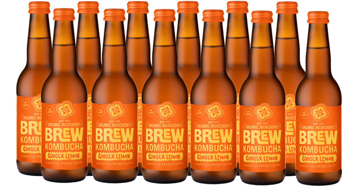 Buy Brew Kombucha Ginger Lemon x 12 Online Faithful to Nature
