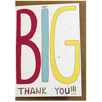 Growing Paper Big Thank You Greeting Card