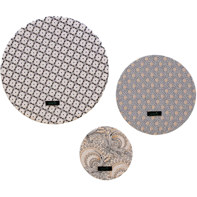Greenie Food Cover Shweshwe - Cream 3 Pack