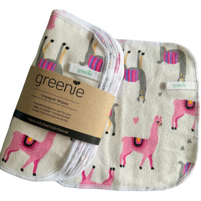 Greenie Unpaper Baby Wipes - Llama Party