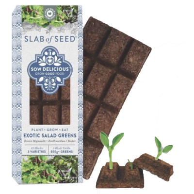 Sow Delicious Slab of Seed - Exotic Salad Greens