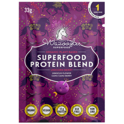 Wazoogles Unicorn Berry Superfoods Protein Shake, 33g