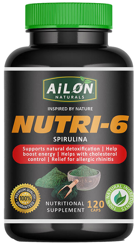 Buy Ailon Naturals Nutri 6 - Spirulina capsules (120 caps) Online ...