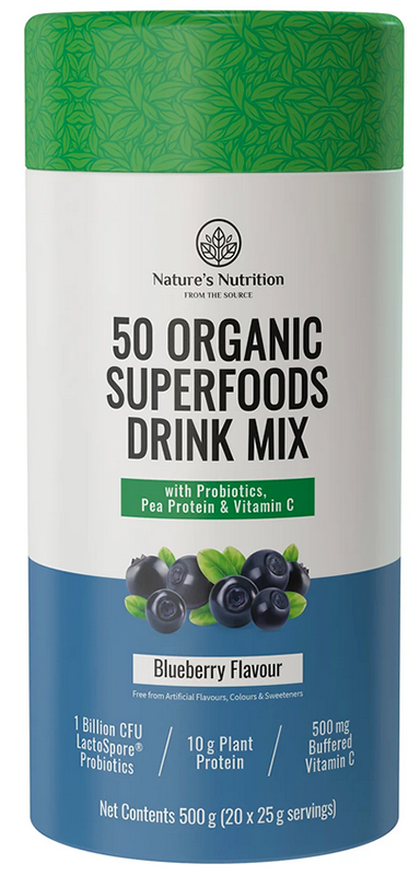 Buy Nature's Nutrition 50 Organic Superfoods Mix - Blueberry Online ...