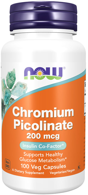 NOW Foods Chromium Picolinate 200mcg - Complément Alimentaire, 250 Gélules Végétales, Origine USA