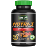Ailon Naturals Nutri 3 - Turmeric. Cayenne & Black Pepper capsules 