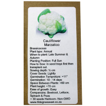 6 Degrees East Heirloom Veg Seeds - Cauliflower - Marzatico (White)