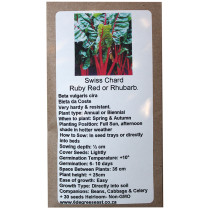 6 Degrees East Heirloom Veg Seeds - Swiss Chard - Ruby Red