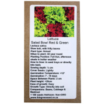 6 Degrees East Heirloom Veg Seeds - Lettuce - Salad Bowl Red and Green