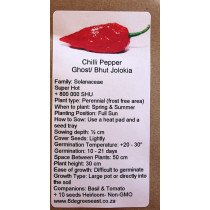 6 Degrees East Heirloom Veg Seeds - Chilli - Ghost (Bhut Jolokia)