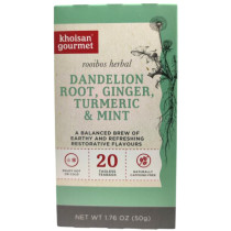 Khoisan Gourmet Herbal Rooibos Tea - Dandelion Root, Ginger, Turmeric & Mint