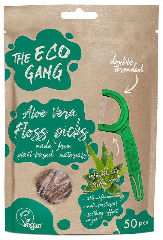 Buy The Eco Gang PlantBased Floss Picks Aloe Vera Infused Online