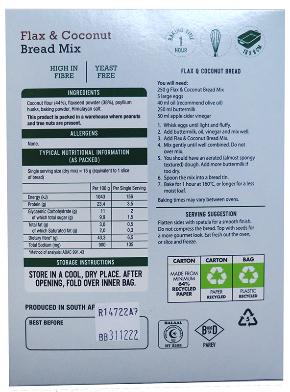 Buy Health Connection Flax & Coconut Bread Premix Online Faithful to