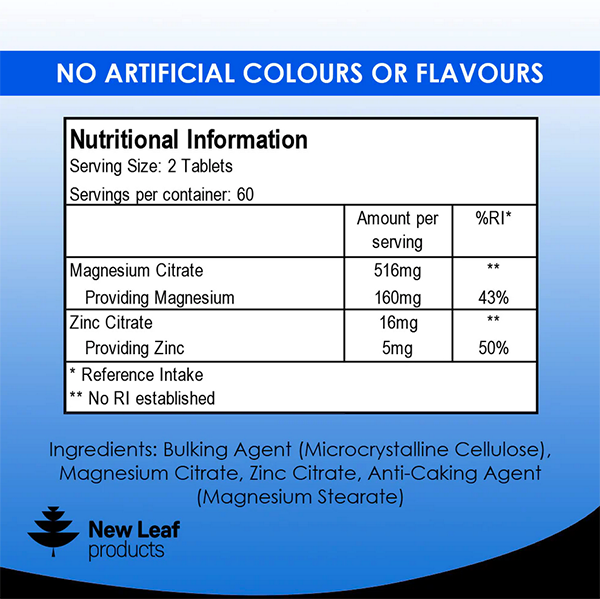 Buy New Leaf Magnesium & Zinc 6 Month Supply Online Faithful to Nature