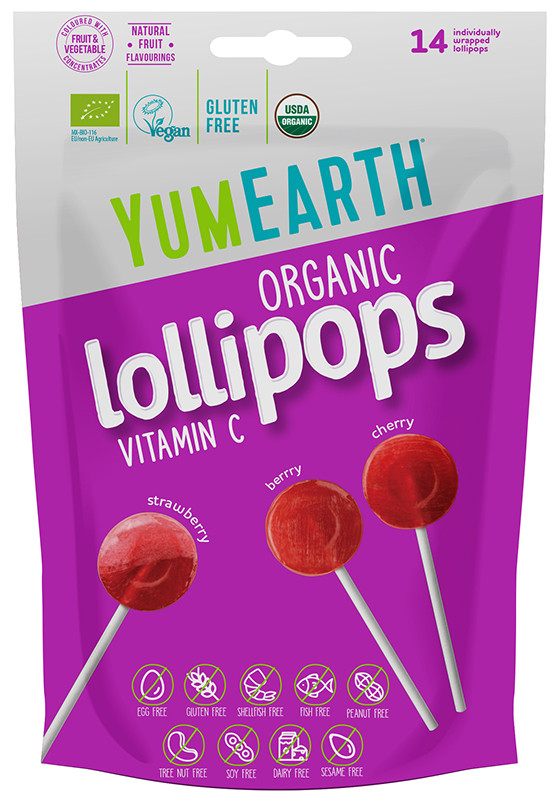 Buy Yum Earth Organic Vitamin C Pops 14 Lollipops (Strawberry, Cherry ...